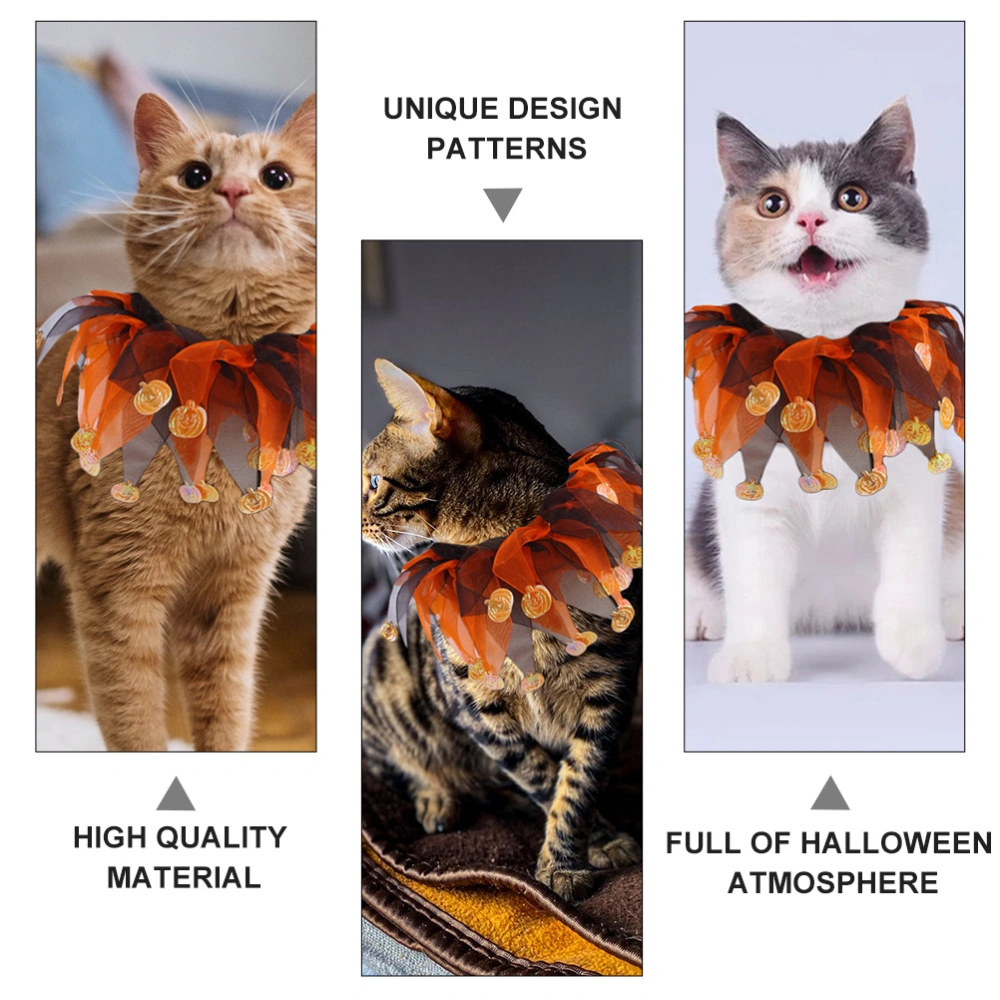 1 Set of Cat Halloween Hat Decorative Cat Neckerchief Unique Party Pet Supplies