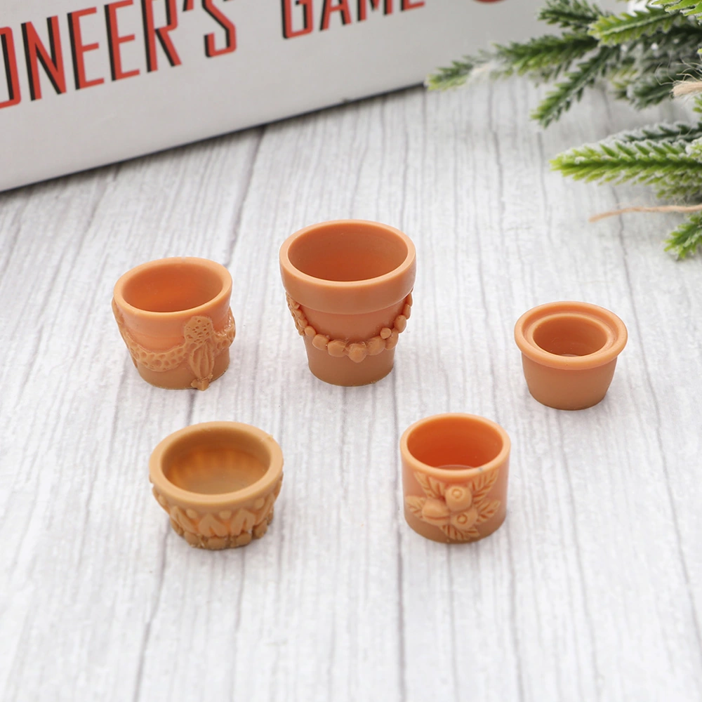 14Pcs Dollhouse Flower Pots Lovely Fairy Garden Pots Mini Desktop Decorations