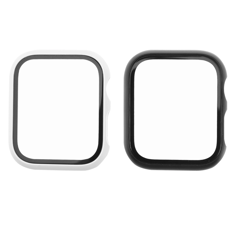 2pcs Watch PC Frame Tempered Glass Screen Protector Compatible with Watch7 45mm