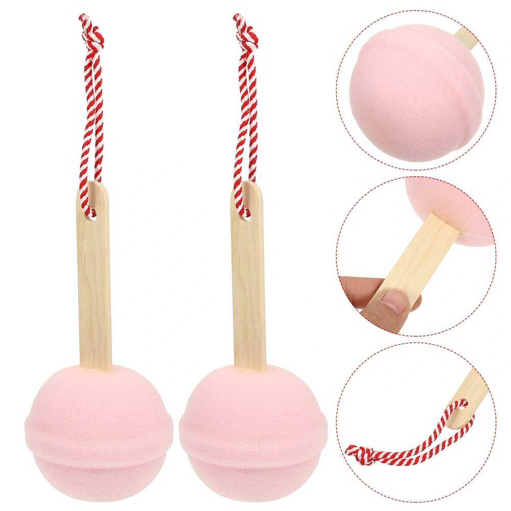 2pcs Lollipop Shaped Exfoliating Shower Body Sponge Scrubber Brush Bath Sponge