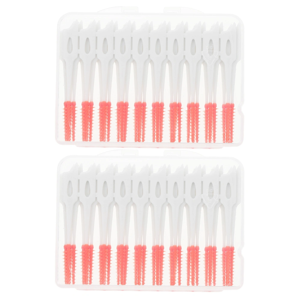 80Pcs Elastic Interdental Brushes Oral Interdental Brushes Tooth Cleaners Tooth Cleaning Tools