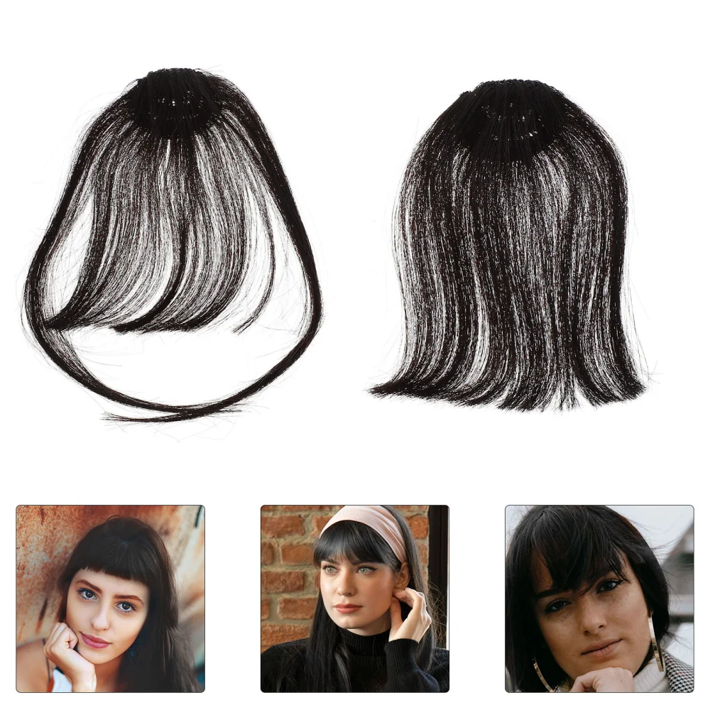 2pcs Women Thin Hair Wigs Natural Fringe Wig Fashion Bangs Wig Hair Clips