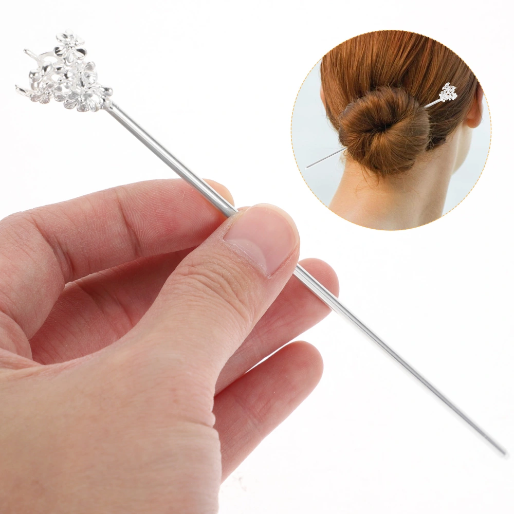 4Pcs Vintage Alloy Flower Hair Stick Fork Chinese Style Hairpin Hair Decoration