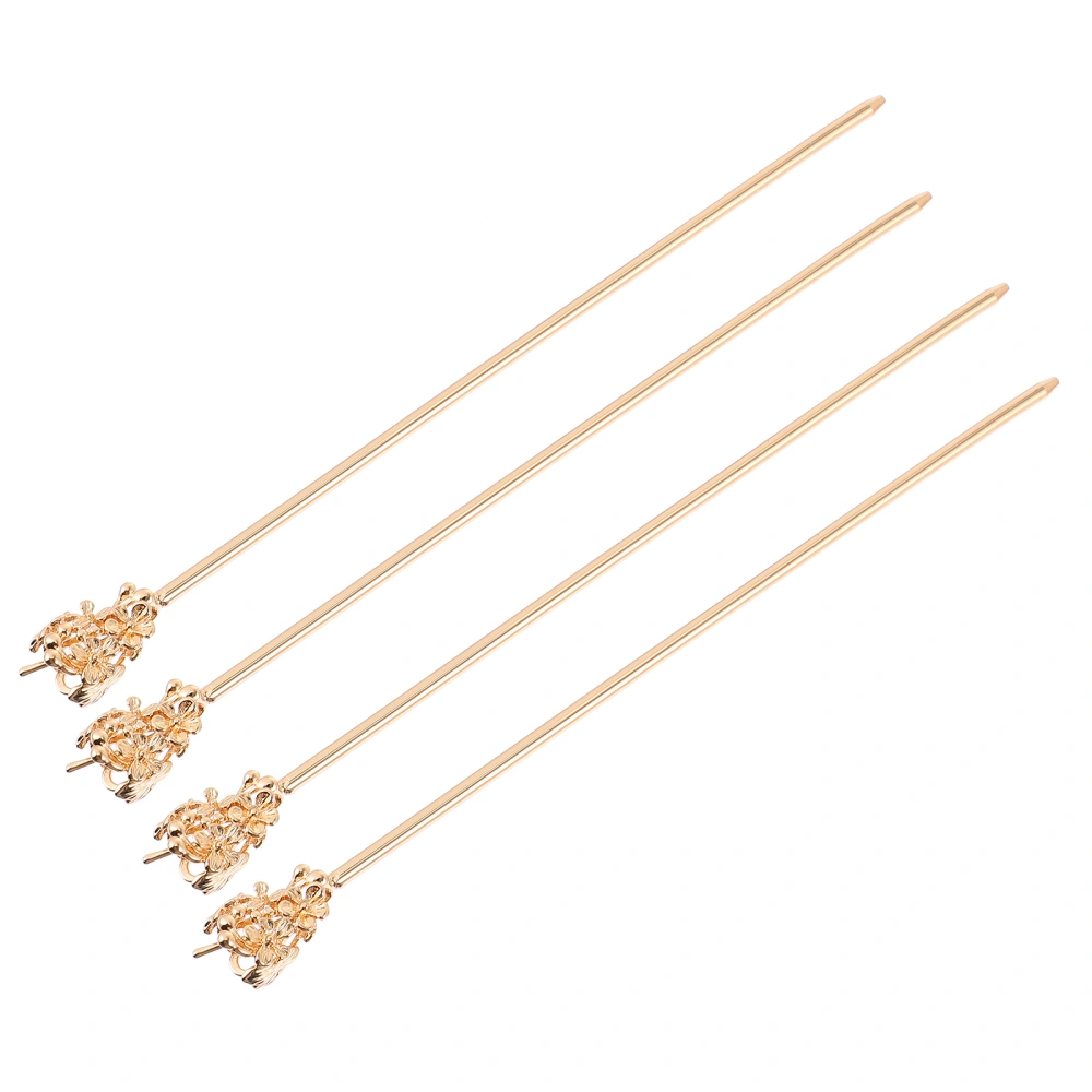 4Pcs Flower Hair Stick Chopstick Hairpin Hair Ornaments Cosplay Costume Props