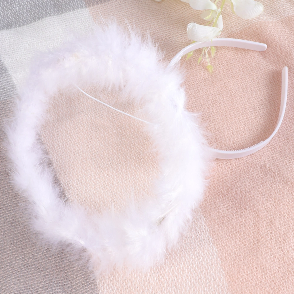 Angel Headdress Adorable Hair Hoops Party Favors Supplies Performance Props for Cosplay Costume Party (White)