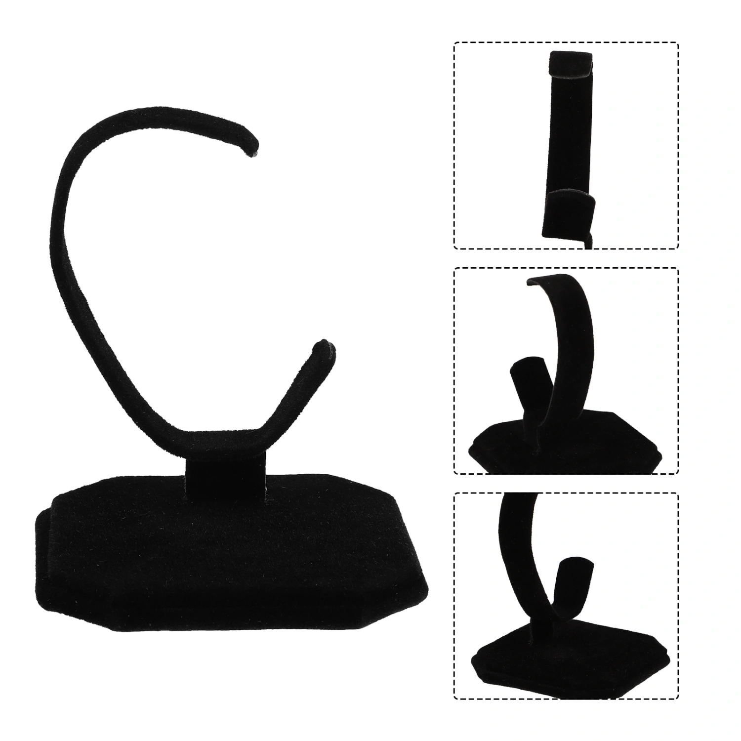 C Type Design Jewelry Bracelet Bangle Watch Display Rack Stand Holder (Black)
