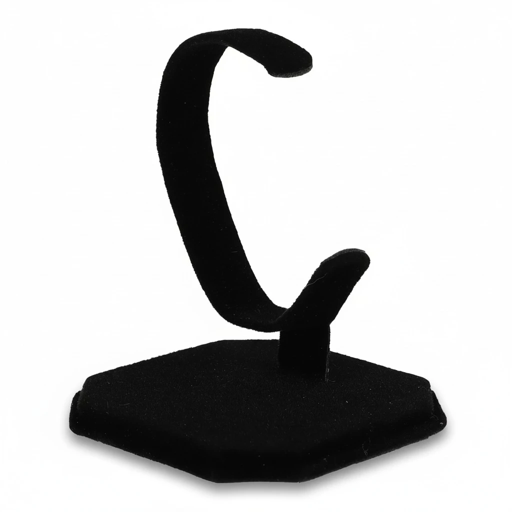 C Type Design Jewelry Bracelet Bangle Watch Display Rack Stand Holder (Black)