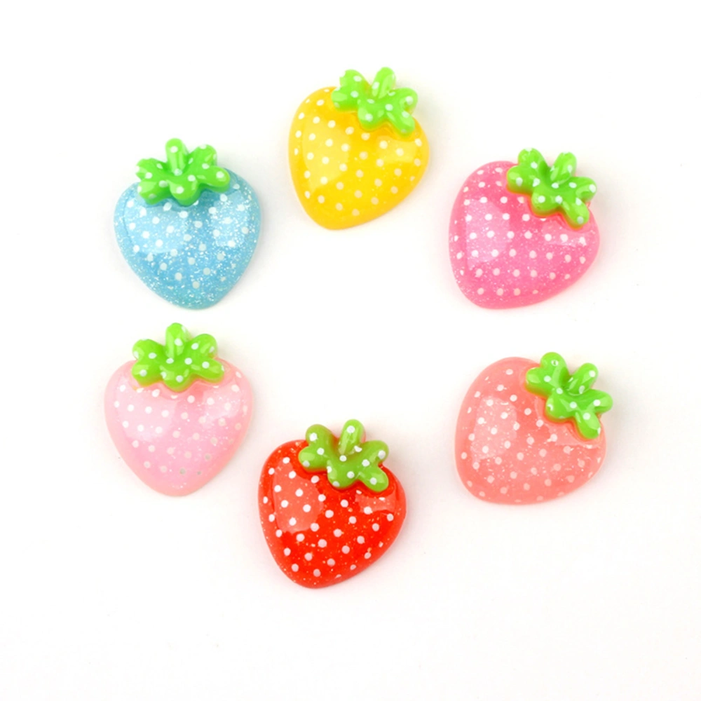 25PCS DIY Resin Strawberry Accessories Simulated DIY Fruit Patches DIY 3D Transparent Fruit Craft Accessories Multi-purpose DIY Fruit Shaped Accessory for DIY Crafts Making