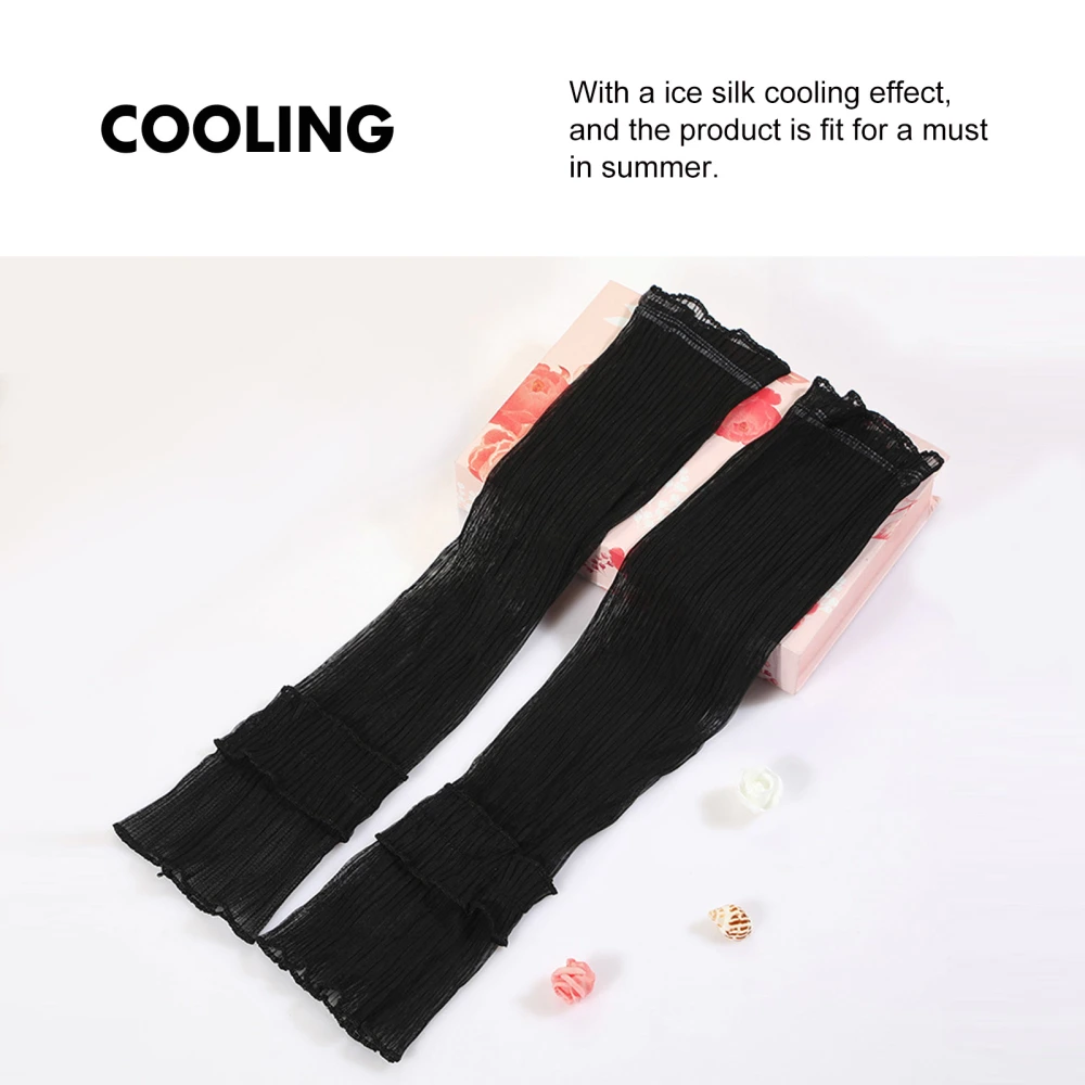 1 Pair Breathable Arm Coverings Outdoor Cycling Cooling Sleeves Arm Cuffs