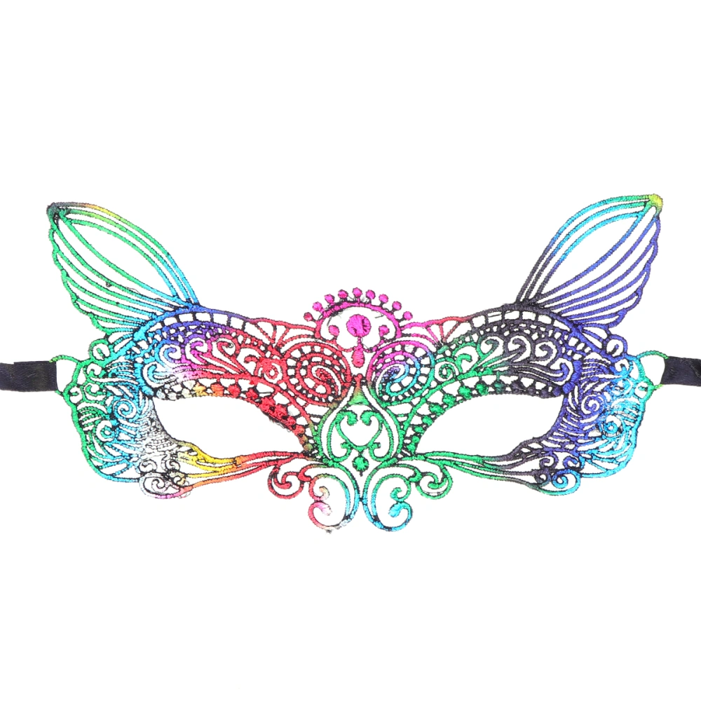 1pc Lace Sexy Eye Mask Dazzle Colour Hot Stamping Masquerade Masks Costume Ball Halloween Party for Women Girls (CS011 Tiger)