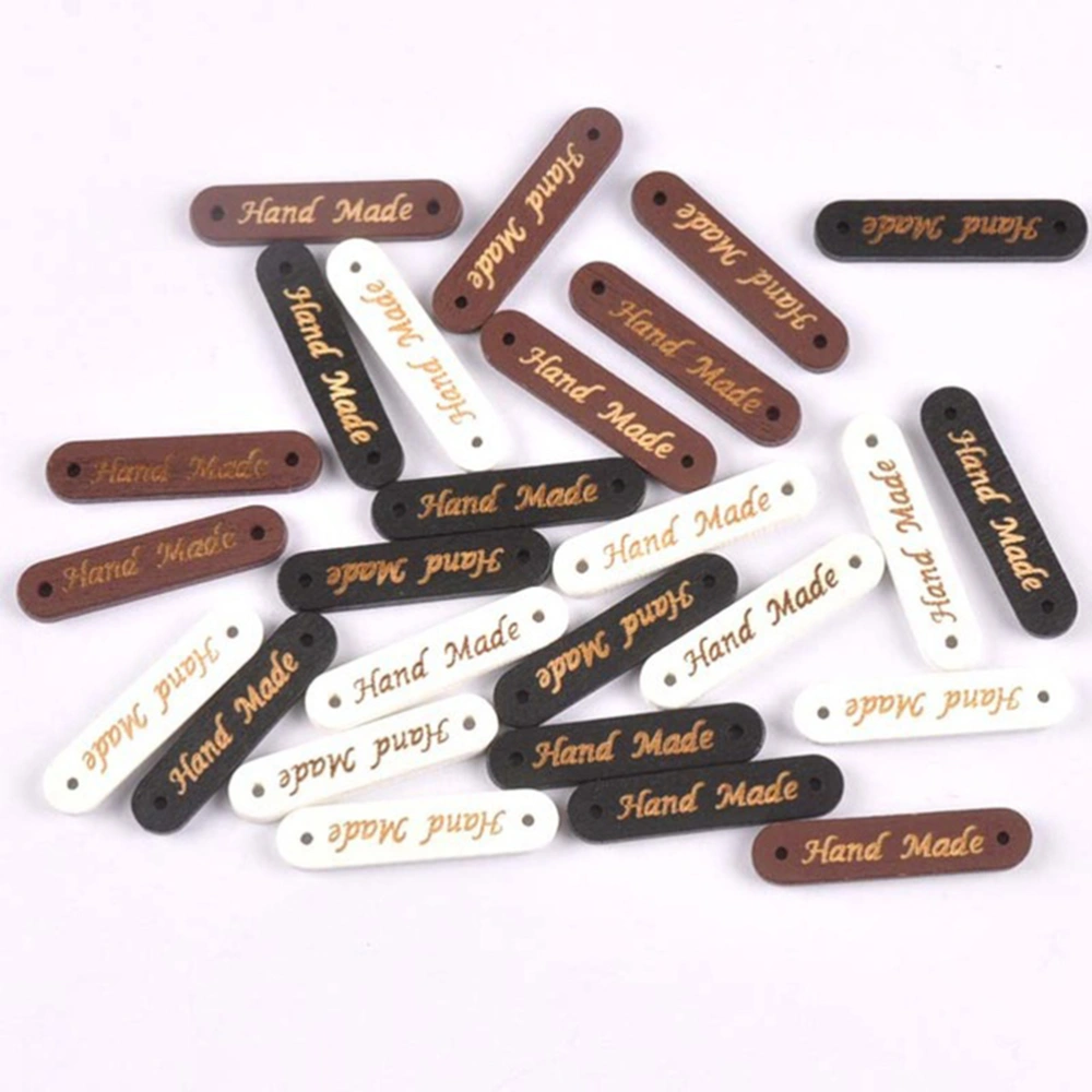 100pcs Wooden Nameplate Buttons DIY Jewelry Accessories Wooden Buttons Accessories