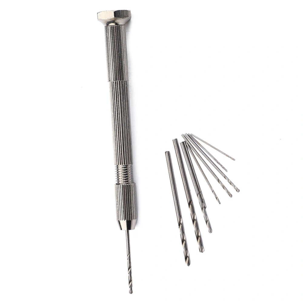 Precision Pin Vise Hand Drill with Drill Bits Set of 10 Pieces Rotary Tools for Models and Hobby