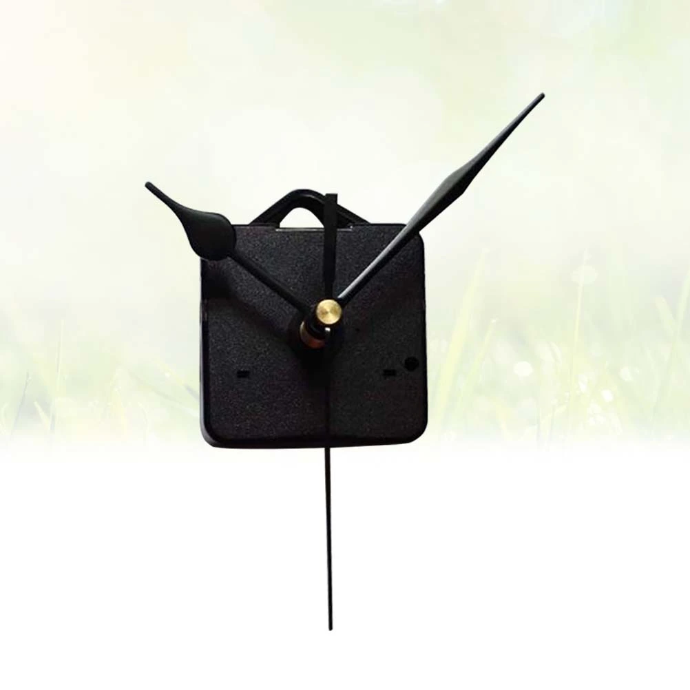Quartz Clock with Hook Movement Kits Mute Wall Clock Movements Mechanism Parts DIY Repair Parts (Black, Without Battery, A Clock Core and 3 Pointers)