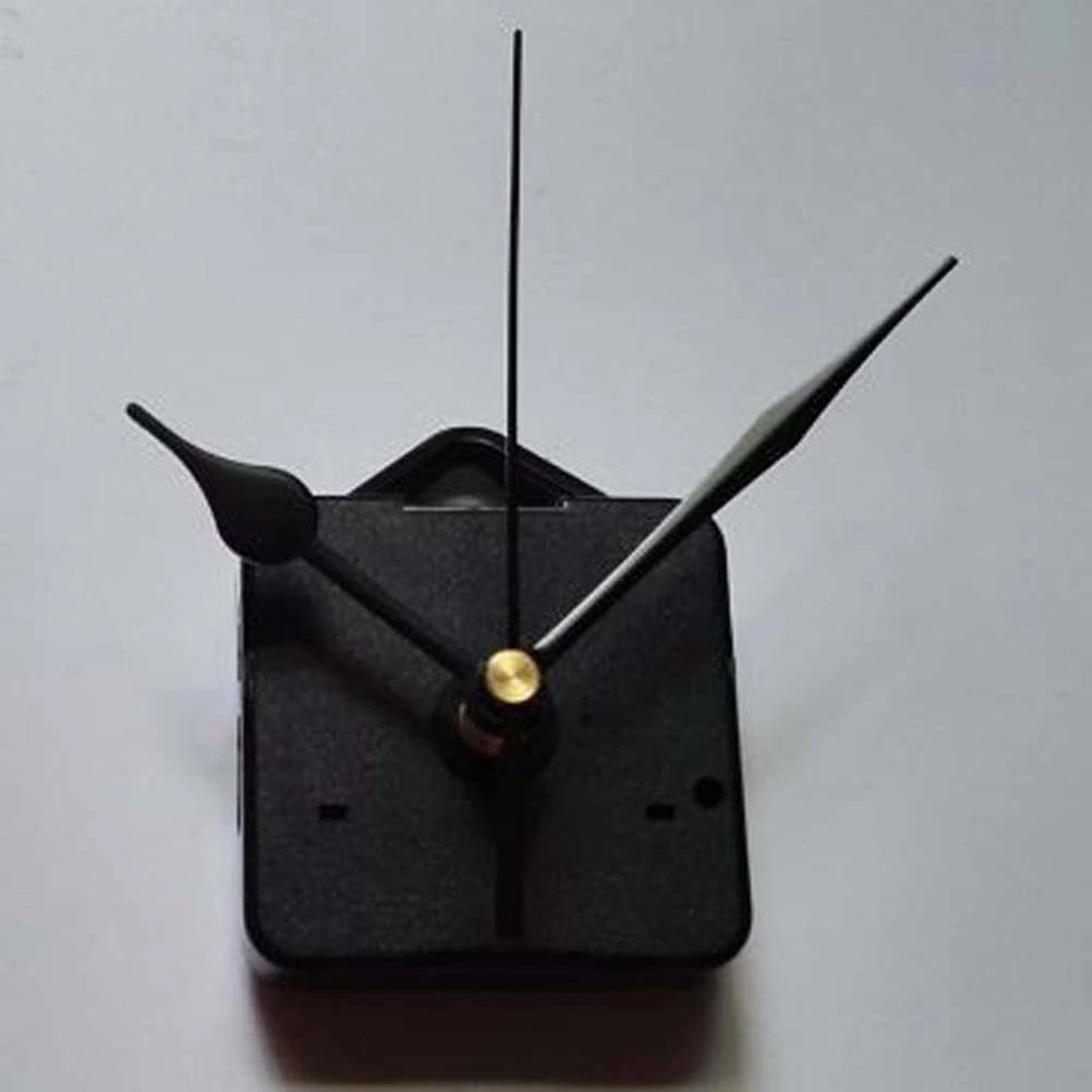 Quartz Clock with Hook Movement Kits Mute Wall Clock Movements Mechanism Parts DIY Repair Parts (Black, Without Battery, A Clock Core and 3 Pointers)