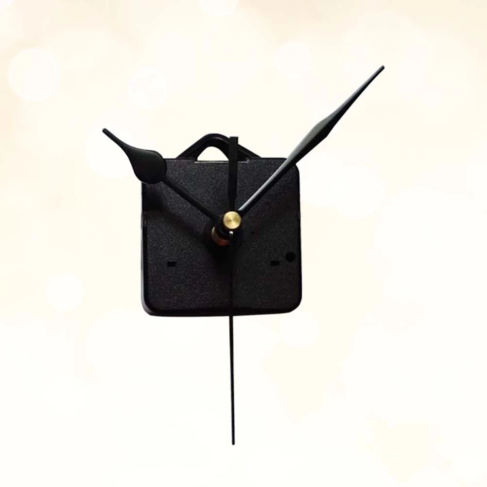 Quartz Clock with Hook Movement Kits Mute Wall Clock Movements Mechanism Parts DIY Repair Parts (Black, Without Battery, A Clock Core and 3 Pointers)