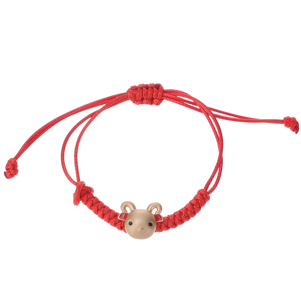 Hand-woven Red Bracelets Hand-knitted Bracelets Zodiac Adorable Red Rope for Women and Girls (Sheep)