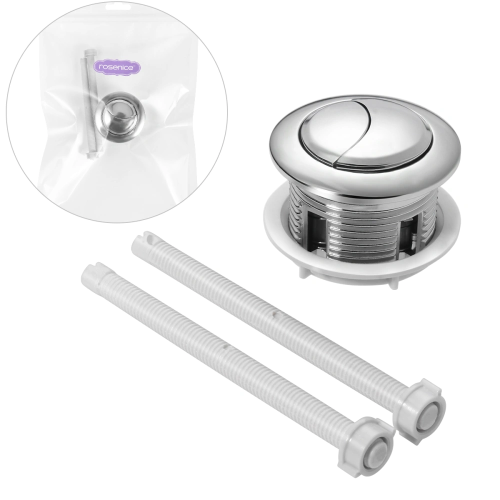 ROSENICE 114mm Silver Dual Flush Toilet Water Tank Push Buttons Rods