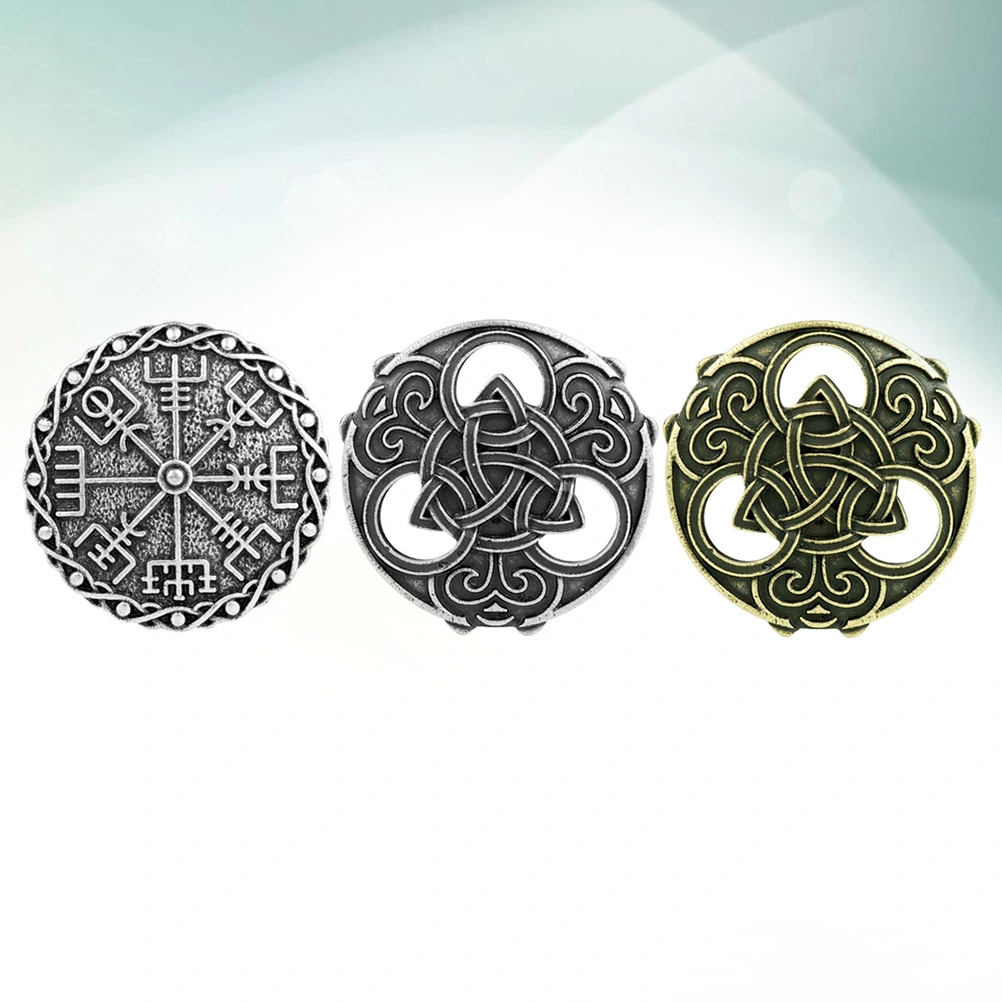 3pcs Viking Style Brooches Vintage Celtic Knot Corsage Fashion Clothes Decorative Pin for Adults Students