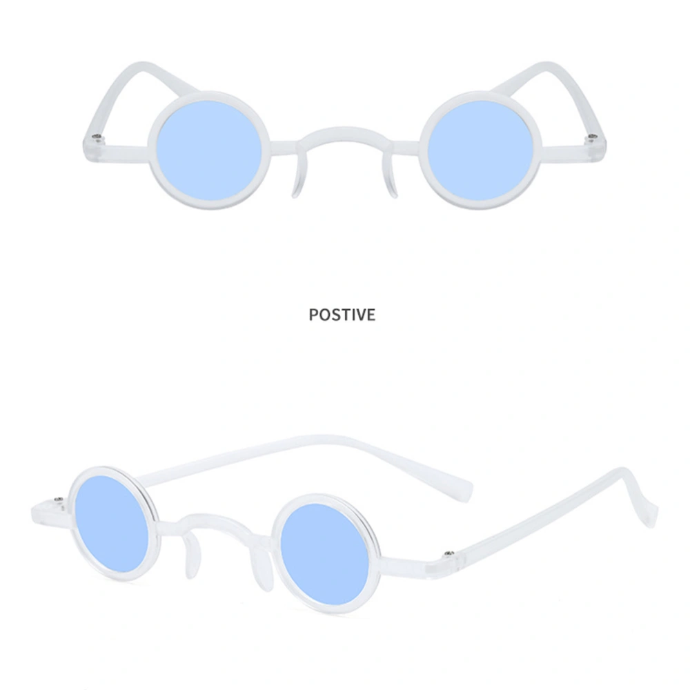 2 Pairs of Spoof Glasses Retro Funny Creative Decor Spoof Glasses Sunglasses for Man Woman (White Frame and Blue Eyeglass Pattern)