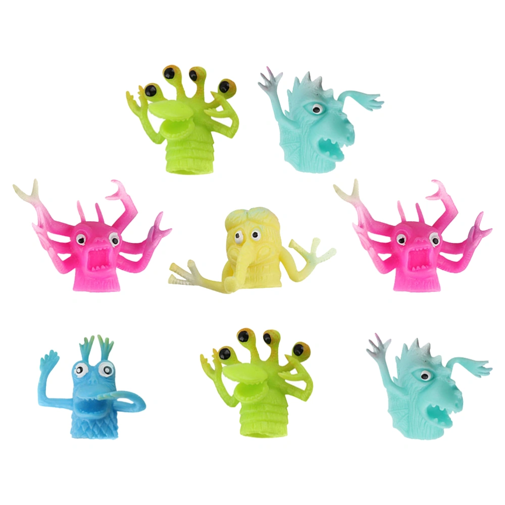 8Pcs TPR Lovely Cartoon Hand Puppets Finger Puppets Little Goblin Finger Toys