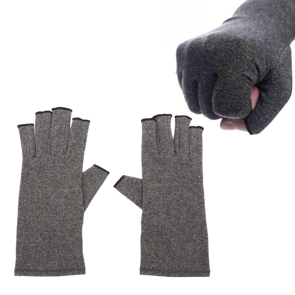 Unisex Arthritis Gloves Non-slip Open Finger Gloves for Tendonitis Carpal Tunnel Size L