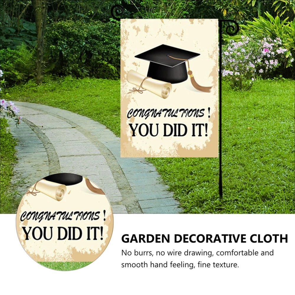 1pc Graduation Themed Printed Garden Flag Garden Decorative Flag Home Decor