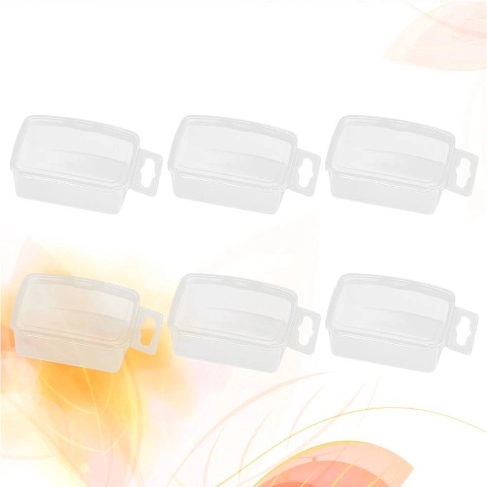 6Pcs Plastic Case Rectangular Jewelry Box Transparent Storage Case Earrings Container Box with Cover
