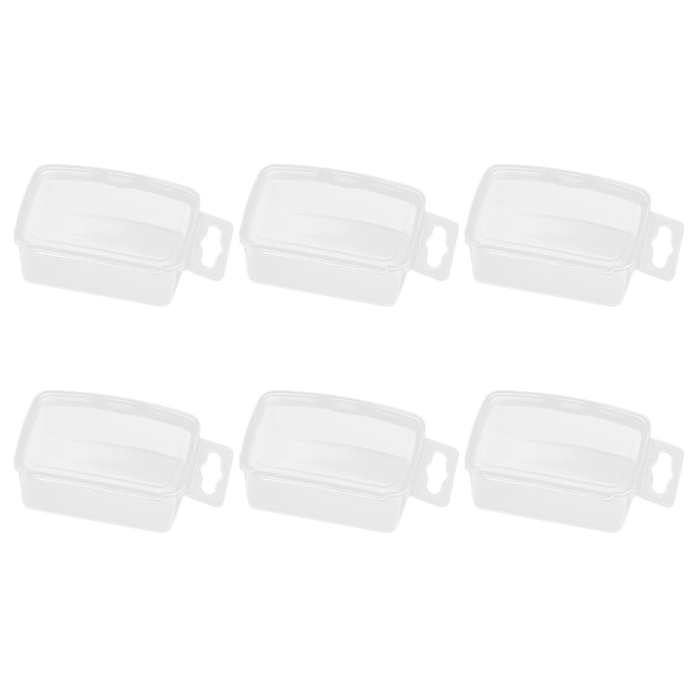 6Pcs Plastic Case Rectangular Jewelry Box Transparent Storage Case Earrings Container Box with Cover