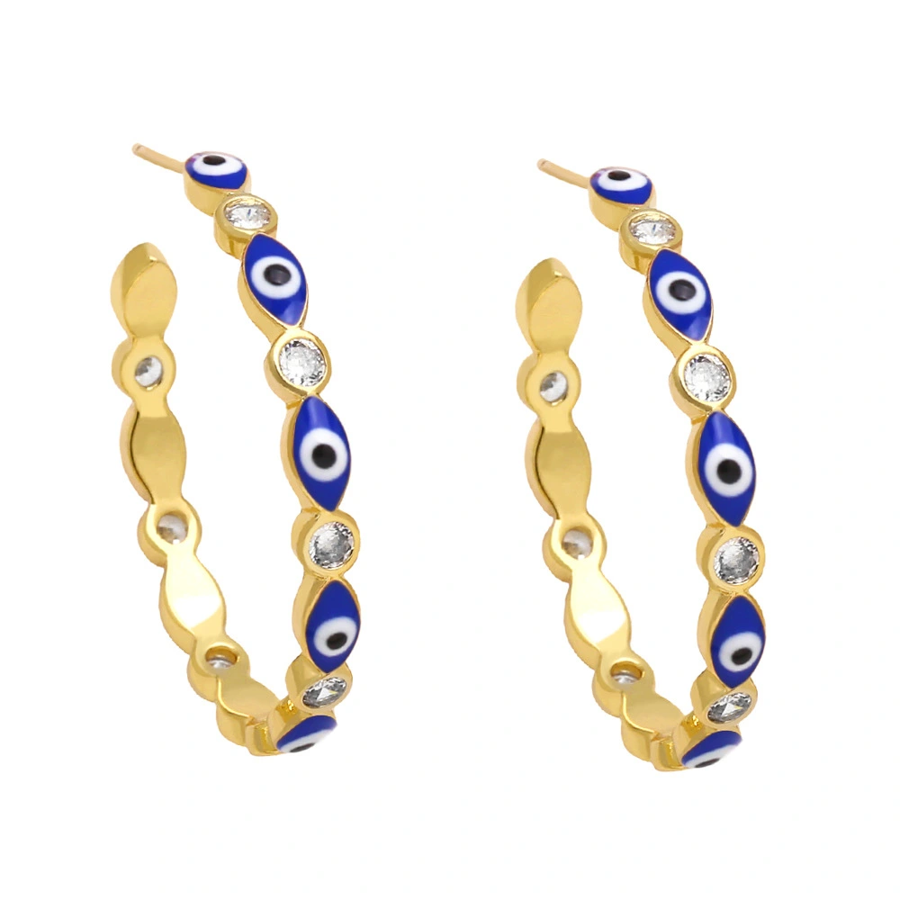 1 Pair Hoops Earrings Women Dainty Earrings Evil Eyes Earrings Female Ear Jewelries