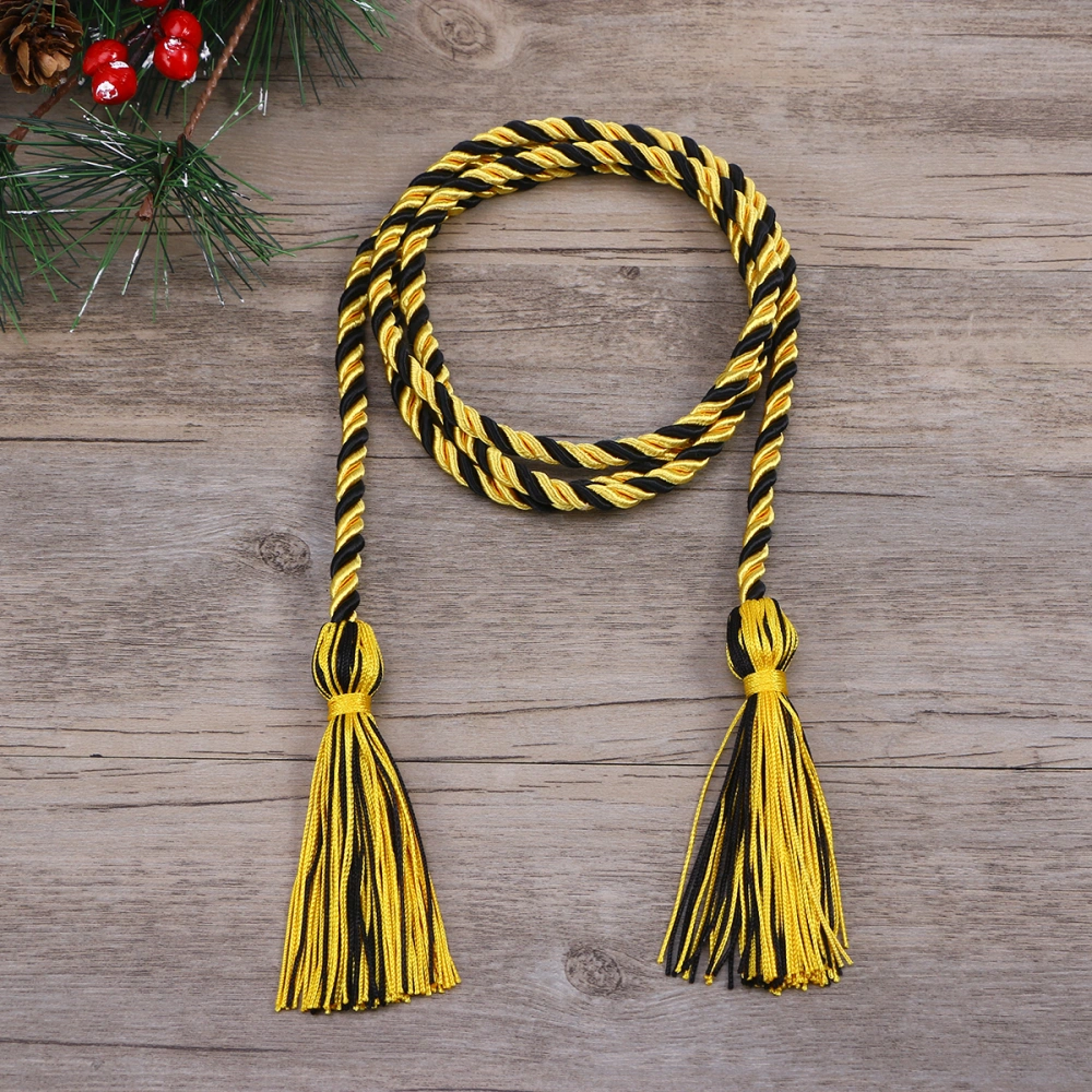 Graduation Honor Cord Graduate Rope Bachelor Clothing Tassel Polyester Yarn Honor Cord for Bachelor Gown Graduation Students (Yellow and Black)