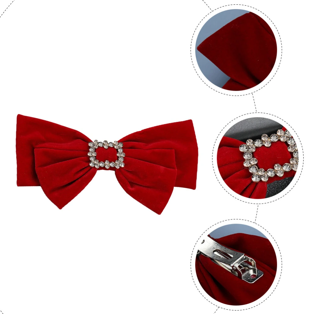 Chic Women Decorative Bow Spring Hairpin Hair Bow Barrette Hair Accessory