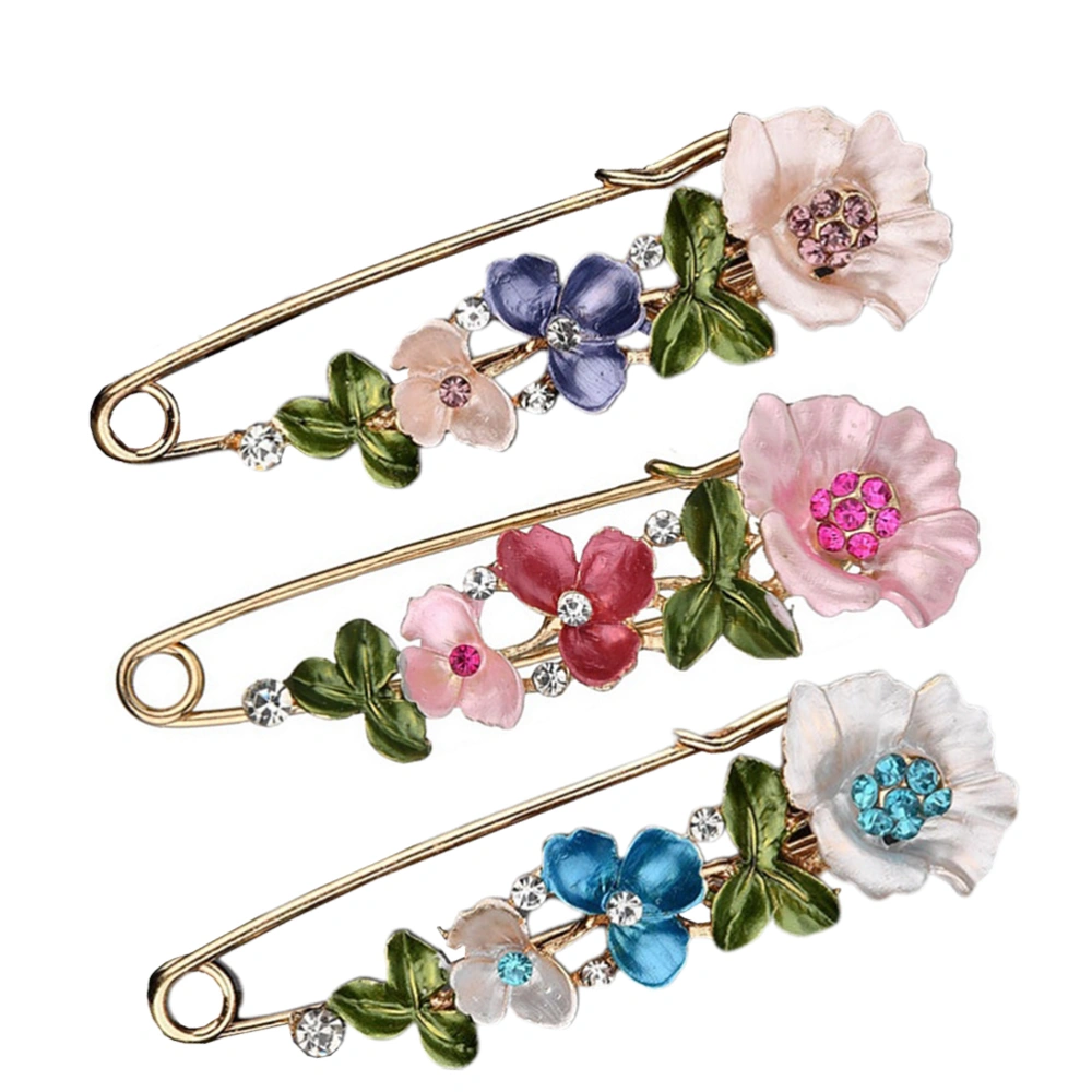 3 pcs Flower Beads Painting Brooch Clothing Accessories Brooch for Women Decoration