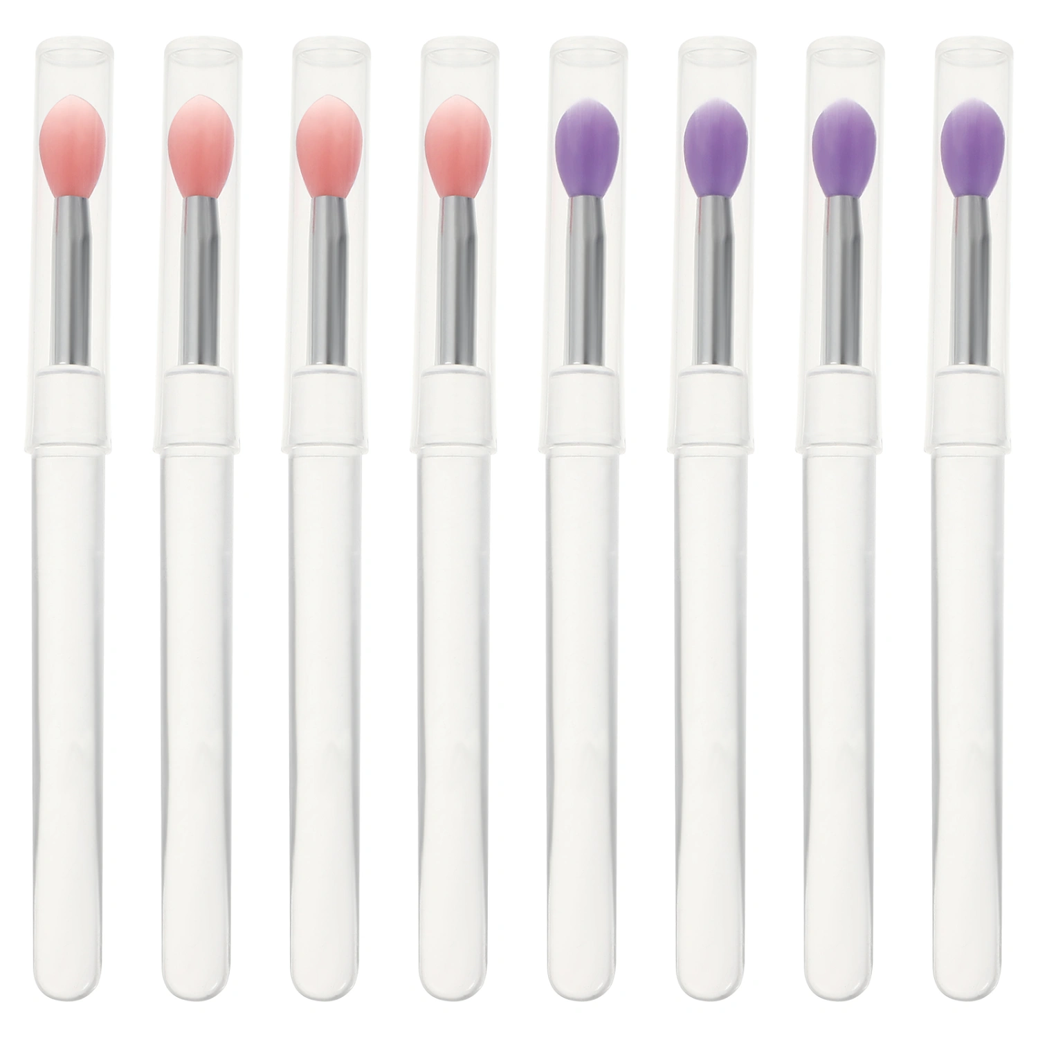 8pcs Eyeshadow Applicators Eyeshadow Brushes Lipstick Brushes Applicators with Lid