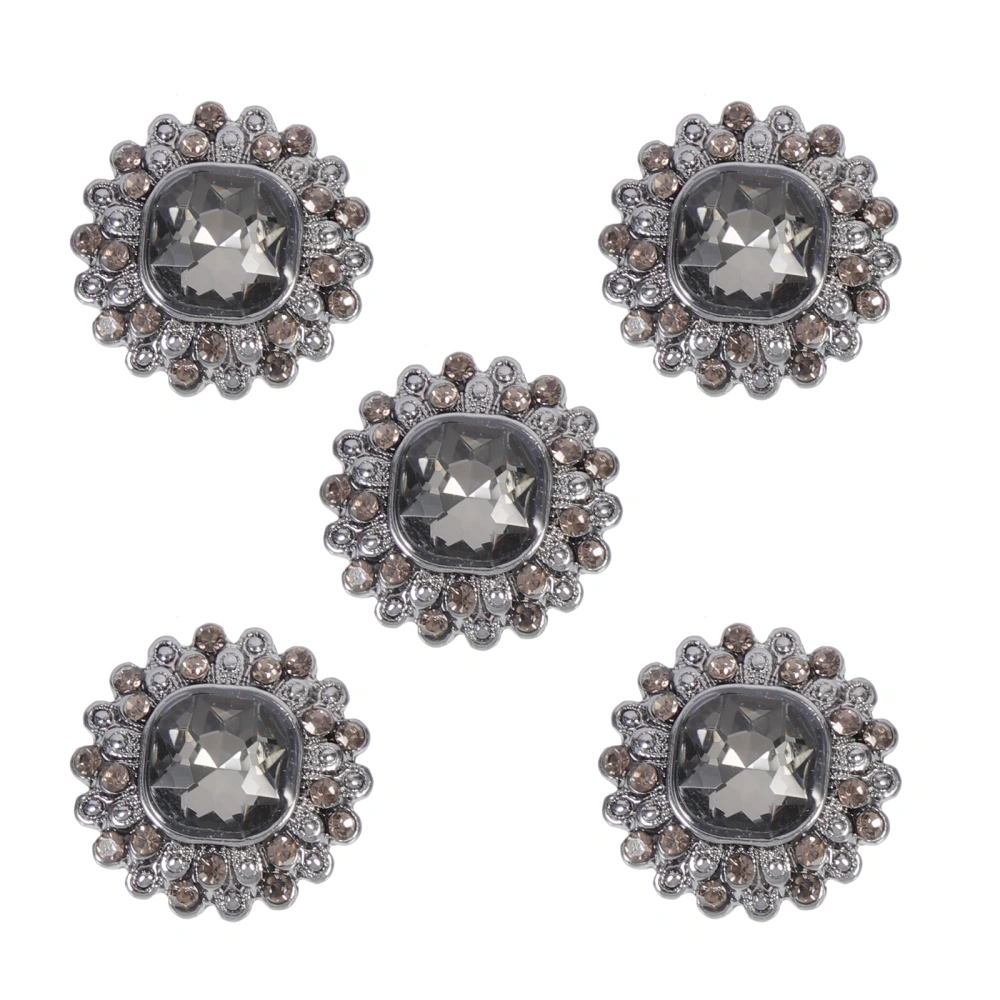 5Pcs Zinc Alloy Rhinestone Buttons Crystal Coat Buttons DIY Overcoat Buttons