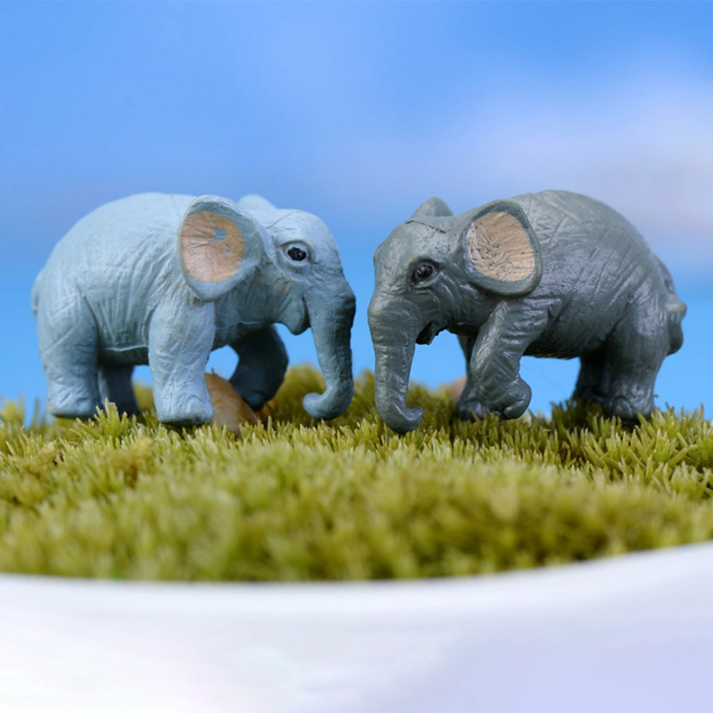 12pcs Mini Elephants Miniature Animals Figurines Bonsai Garden Elephant Models