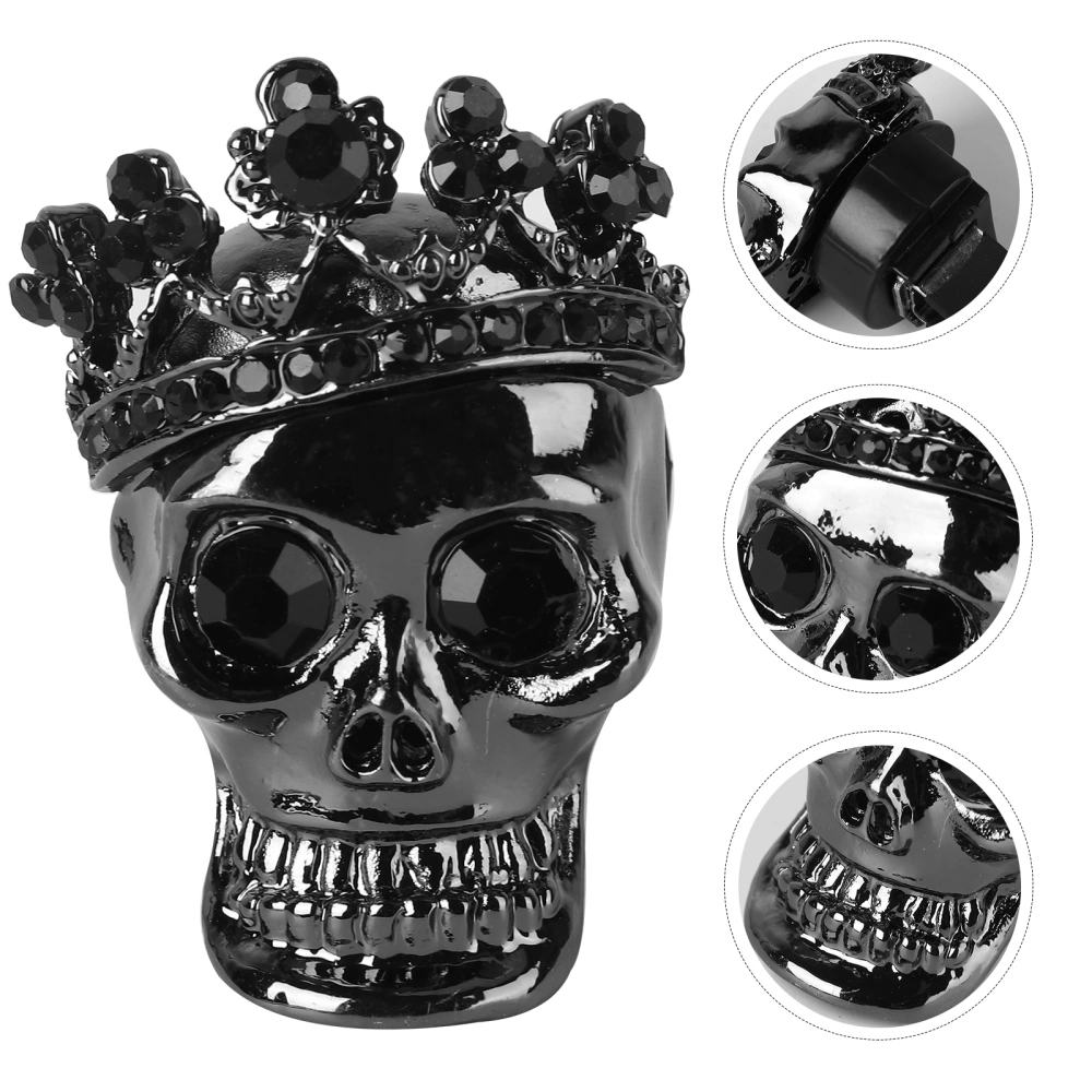 1pc Car Fragrance Diffuser Vent Clip Rhinestone Skull Shape Car Perfume Clamp for Automobiles (Black)