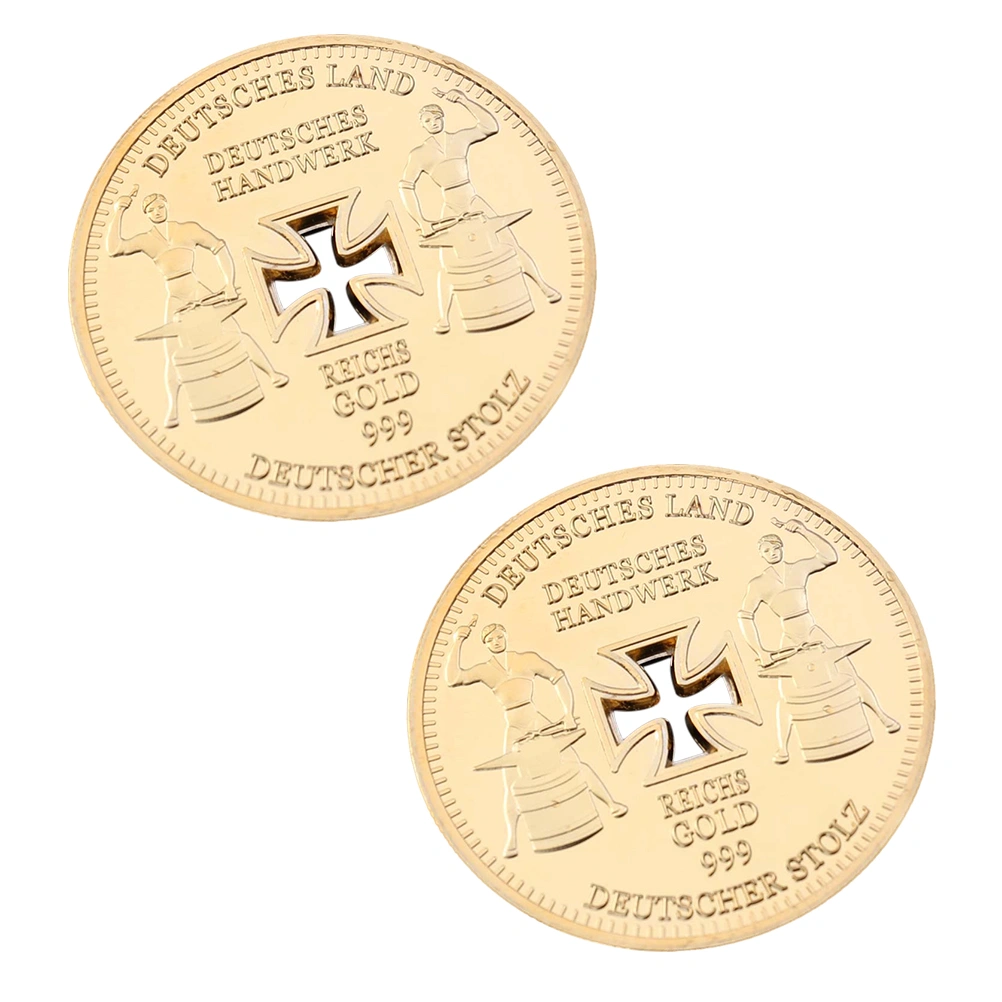 1pc German Imperial Bank Gold-plated Coins Iron Commemorative Collectibles