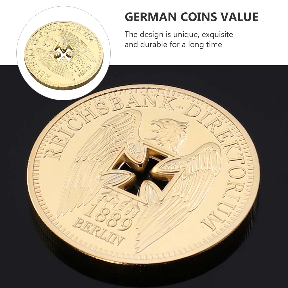 1pc German Imperial Bank Gold-plated Coins Iron Commemorative Collectibles
