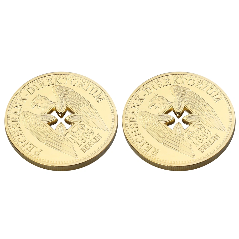 1pc German Imperial Bank Gold-plated Coins Iron Commemorative Collectibles