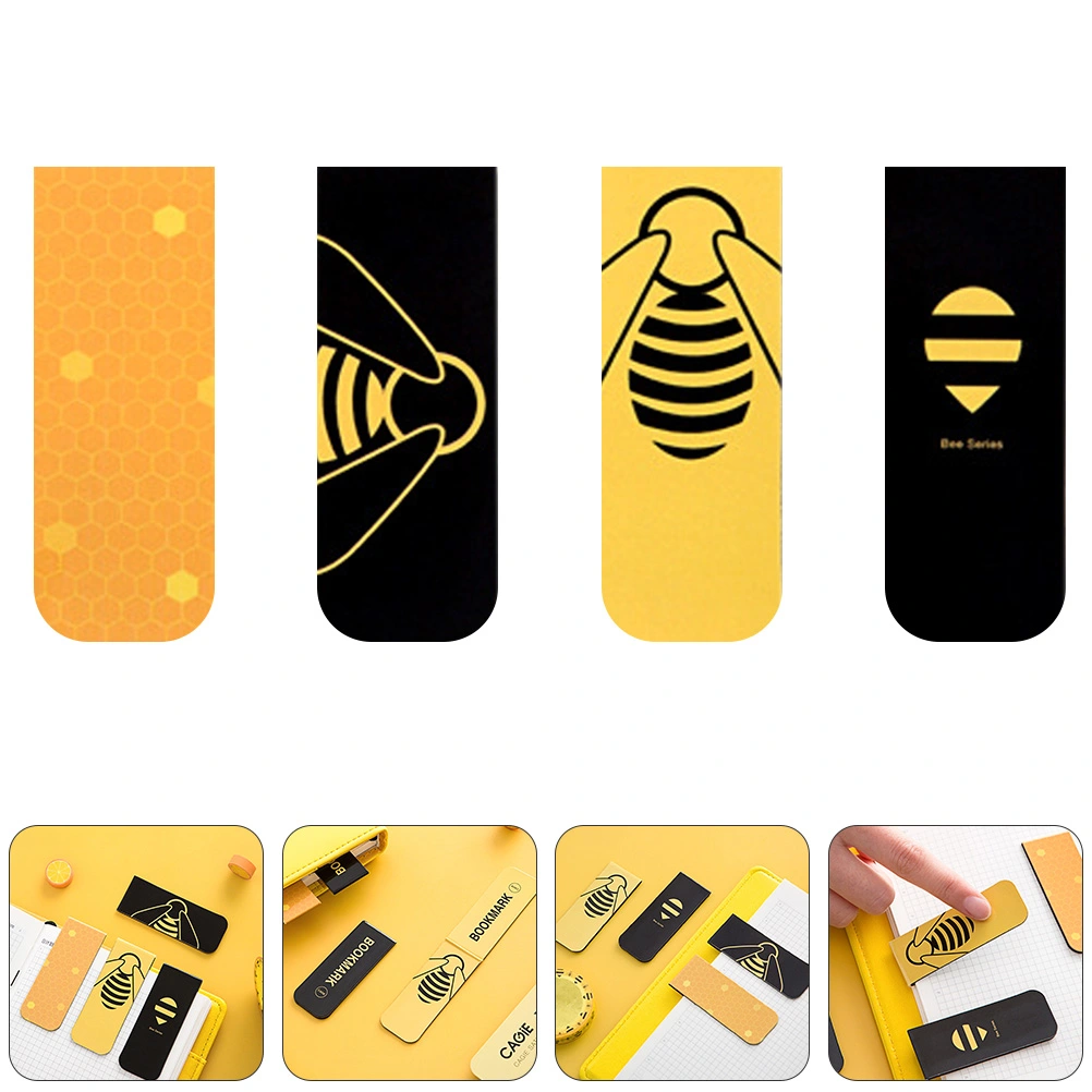 4pcs Bee Bookmarks Collapsible Bookmarks Delicate Students Magnetic Bookmarks