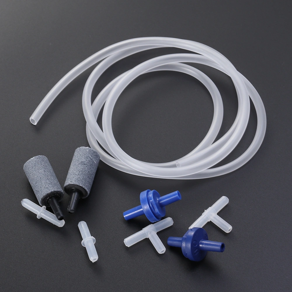 1M Aquarium Tropical Standard Airline Tubing 2Pcs Tee Joint Manifold Connection 2Pc Straight Joint 2Pc Air Stone 2Pcs Stop