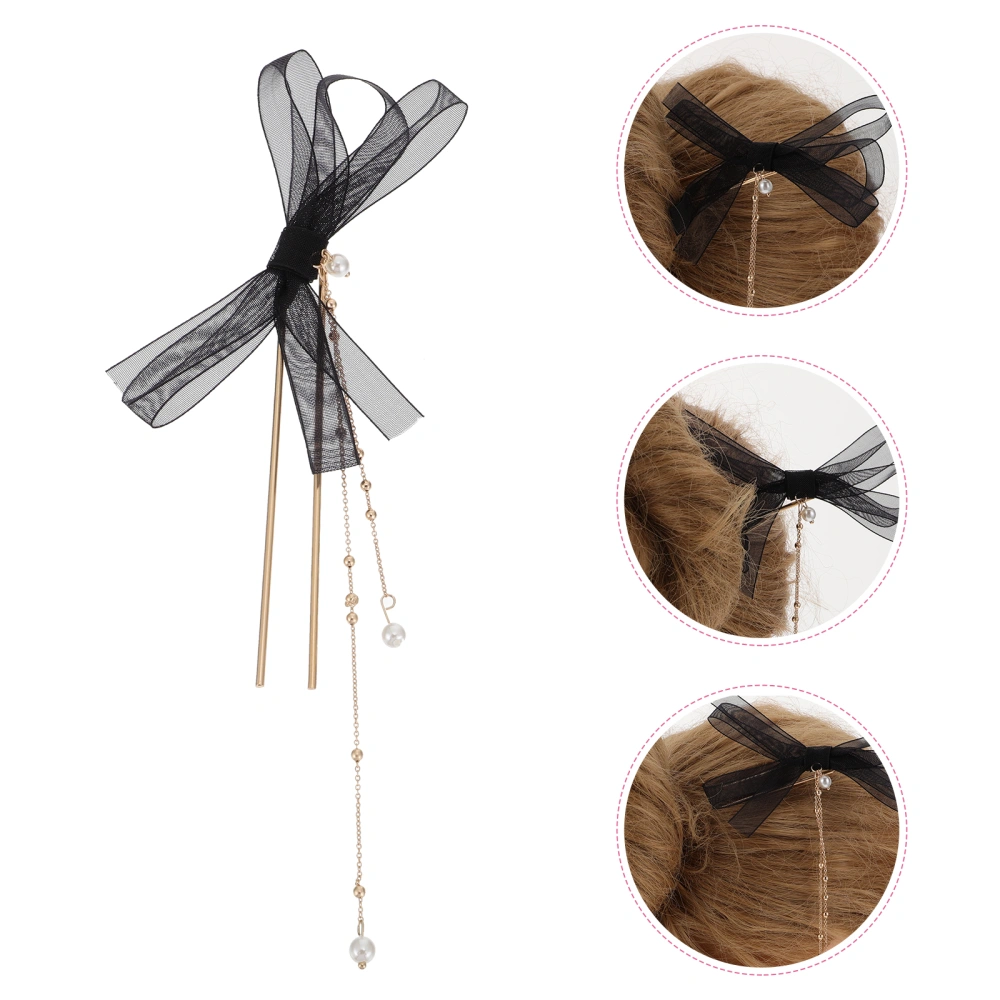 Decorative Hairpin Classical Tassel Hairpin Bowknot Hair Clasp Lady Headdress