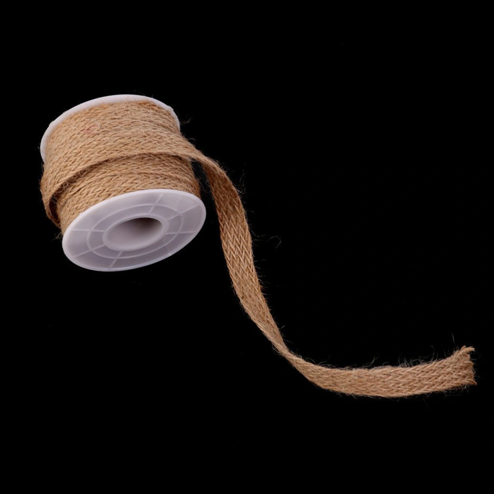 5M*10MM Braided Hessian Burlap Rope Craft Ribbon (Brown)