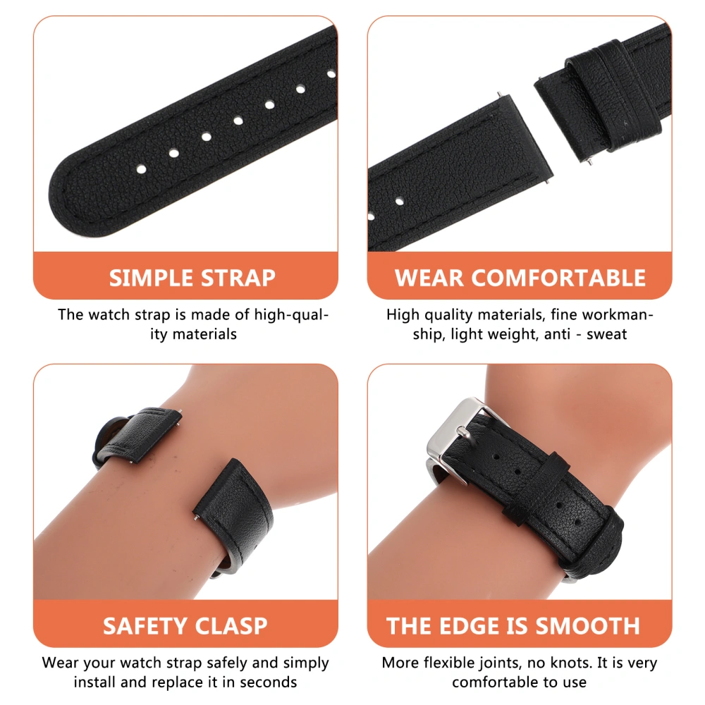 1 Pc Leather Watch Band Replaceable Watch Straps Compatible with Galaxy