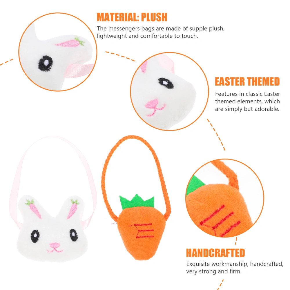 2pcs Easter Themed Decorative Doll Messengers Bags Carrot Shape Messenger Bag