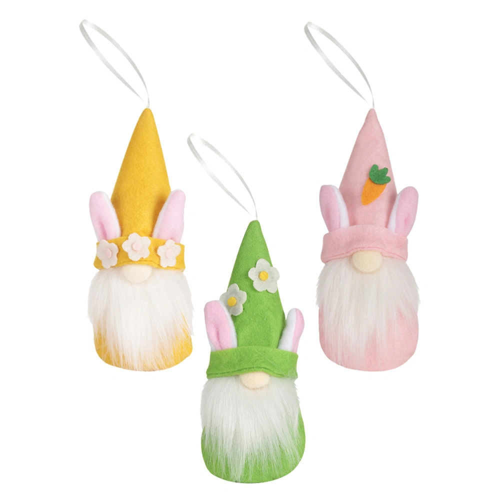 3pcs Easter Gnome Doll Ornament Home Festival Decoration Doll Accessories