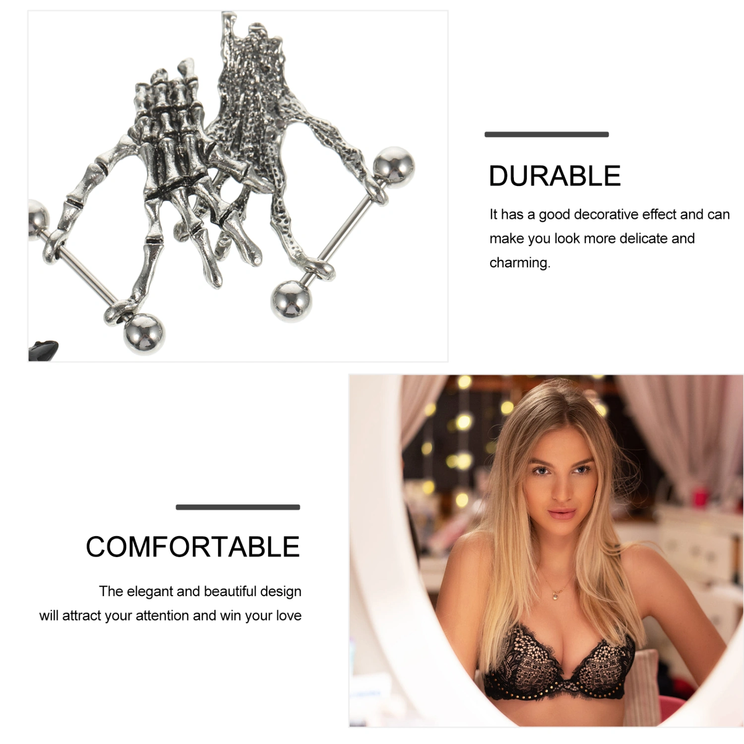 3 Pairs Chic Nipples Ring Fashion Body Piercing Jewelry Attractive Nipples Ring