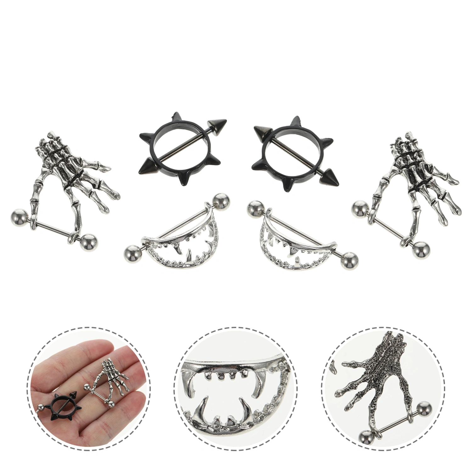 3 Pairs Chic Nipples Ring Fashion Body Piercing Jewelry Attractive Nipples Ring