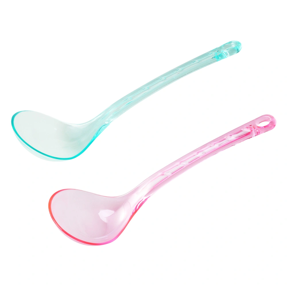 2pcs Candy Color Kitchen Utensil Ladles Translucent Soup Ladle Creative Spoon (Random Color)