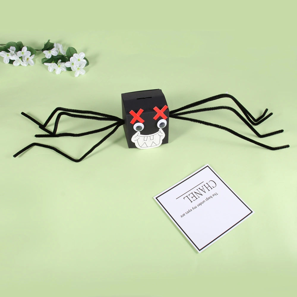 Halloween DIY Props Spelling Spider Piggy Bank Halloween Accessories for Kids DIY (Black)